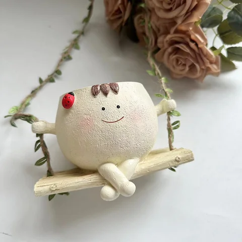 Подвесные горшки для суккулентов  Planter со smiling face