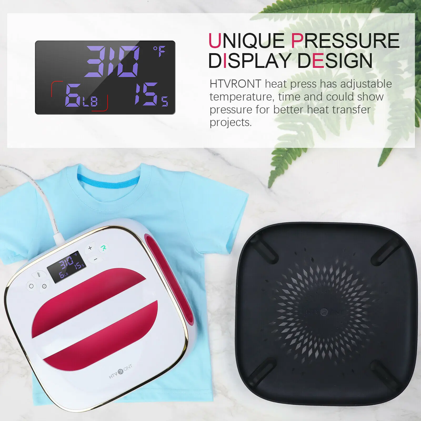 EU/US/AU/UK Plug HTVRONT 10X10inch Square Heat Press Machine T-shirts Printing DIY Iron On Sublimation HTV Vinyl for Clothes