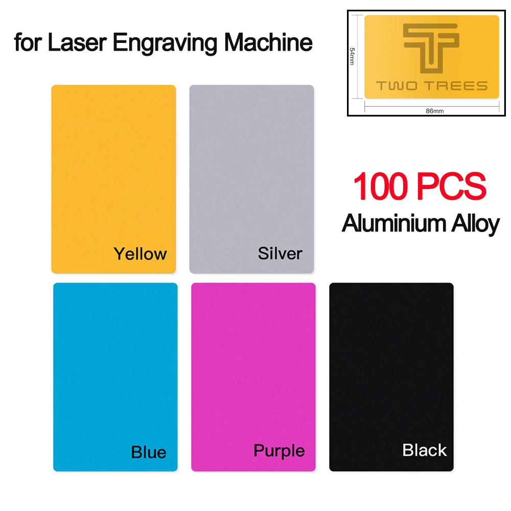 

100PCS Business Name Card Aluminium Alloy Metal Sheet Testing Material Test Plat for Laser Marking Machine CNC Laser Engraving