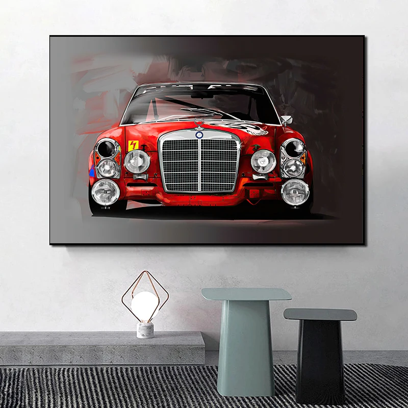 

Classic Racing Car Canvas Painting Luxury Car Vintage Poster and Prints Wall Art Pictures For Living Room Home Decor Cuadros