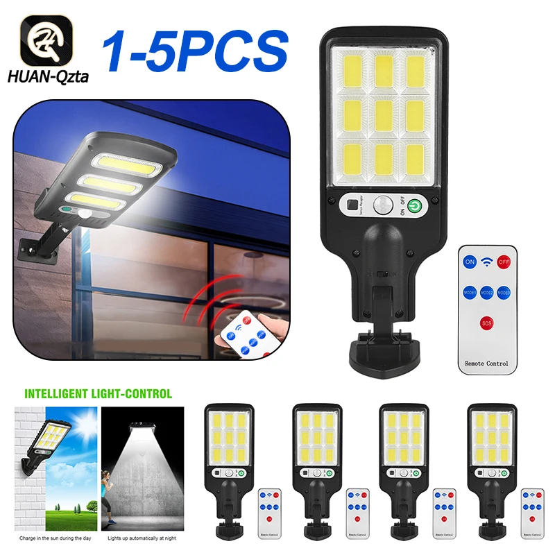 

1-5Pcs Motion Sensor Light COB LED Solar Powered Light Outdoors PIR Sunlight Waterproof Wall Emergency Street Security Lamp