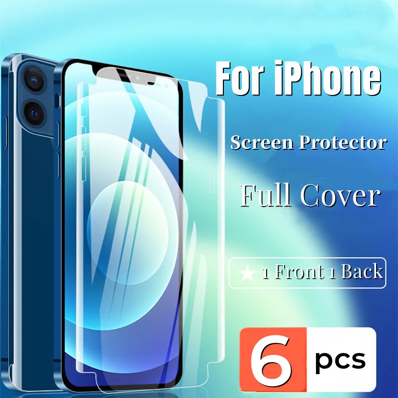 

6 шт., Гидрогелевая Защитная пленка для iPhone X XR XS 7 8 Plus