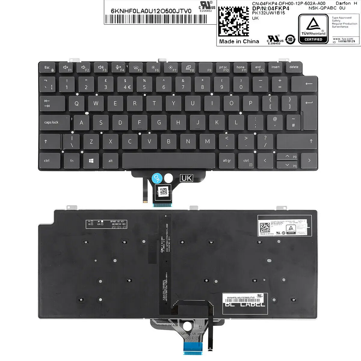 

New UK Layout Keyboard for DELL Latitude 6420 Black Backlit 04FKP4