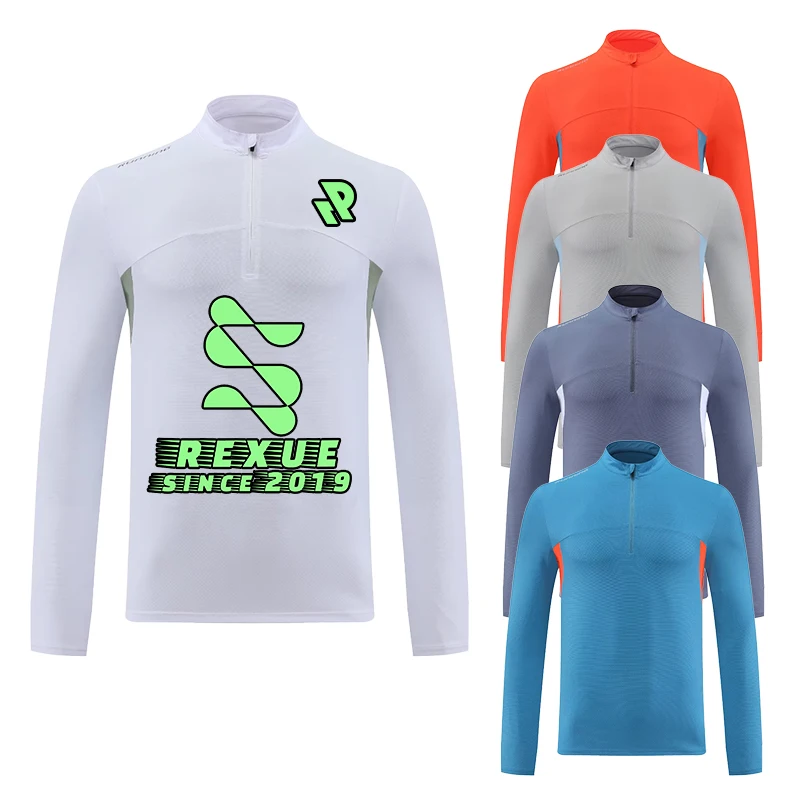 

Мужской пуловер на молнии с длинным рукавом, для бега, фитнеса, бодибилдинга, рубашка для тренировок, для мужчин, высокое качество