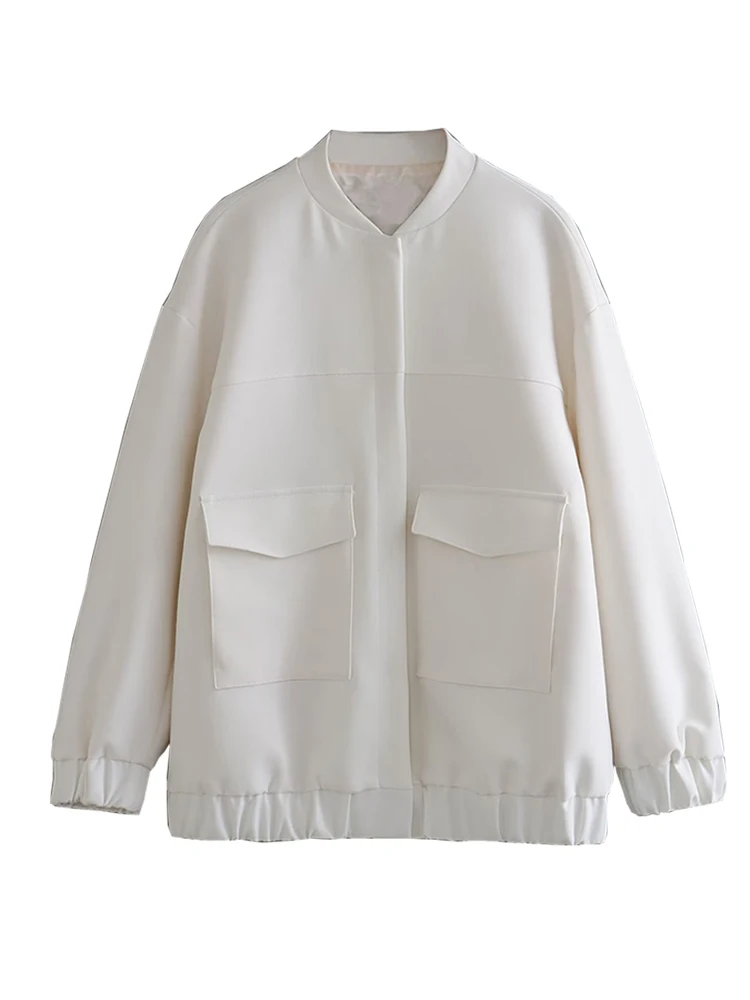 

Vintage Y2k Bomber Jacket Women Streetwear Harajuku Oversize Windbreaker Korean Fashion Big Pocket Jackets