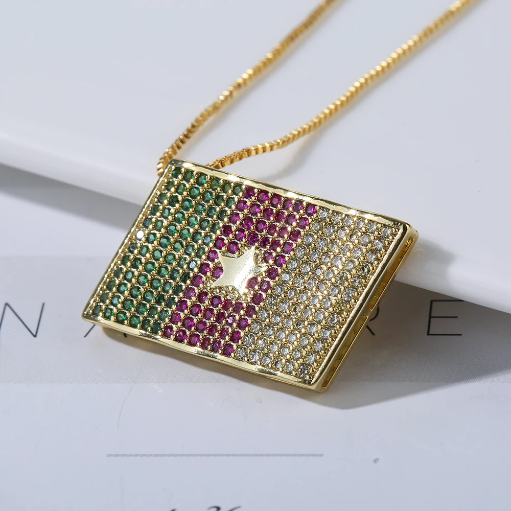 

Cameroon Flag Necklace The 20th World Football Match Qatar Cameroon Fan Logo Stainless Steel Pendant