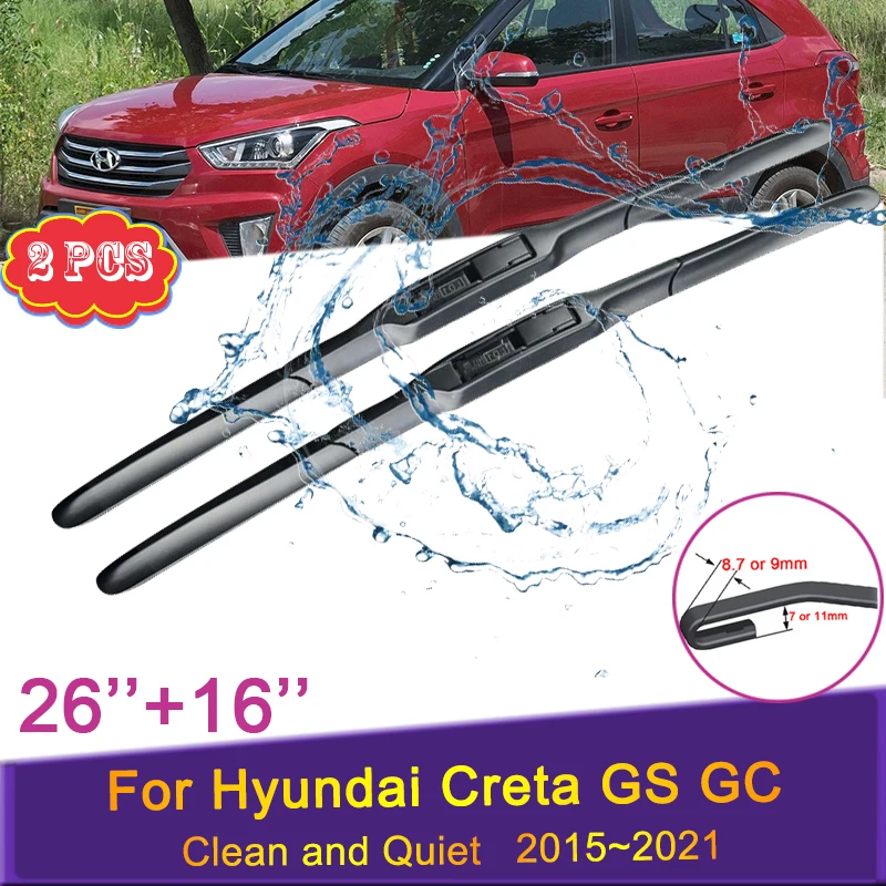 

Car Wiper Blades for Hyundai Creta GS GC 2015~20212020 2019 2018 Front Windscreen Windshield Brushes Wipers Stickers Accessories