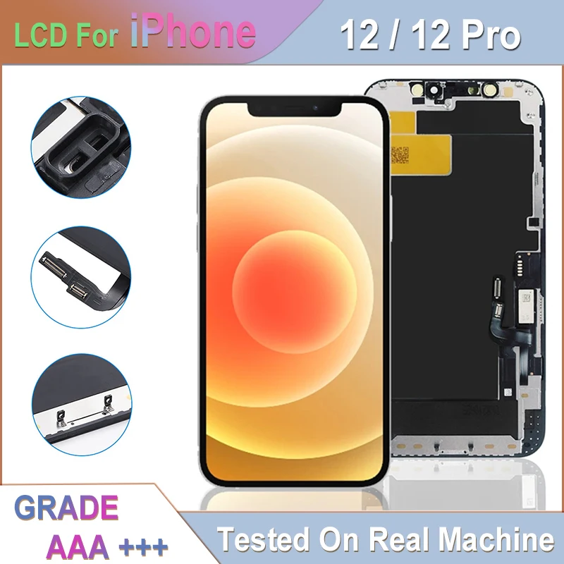 ЖК-дисплей AAA для iPhone 12 12 Pro, сенсорный ЖК-экран с дигитайзером в сборе, Замена для iPhone 12, ЖК-дисплей с идеальным 3D сенсорным дисплеем