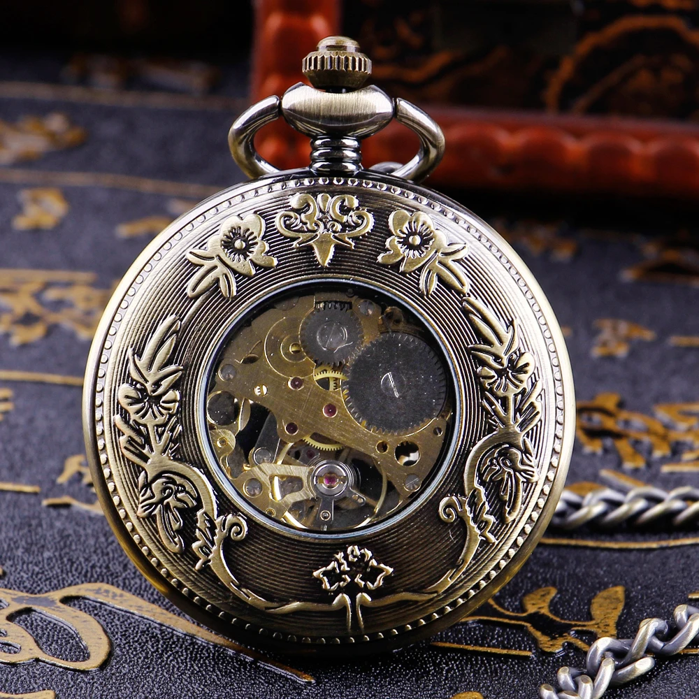 Dragon and Phoenix Chengxiang Peace and Love Mechanical Pocket Watch Fashion Chinese Style Men's Necklace Pendant