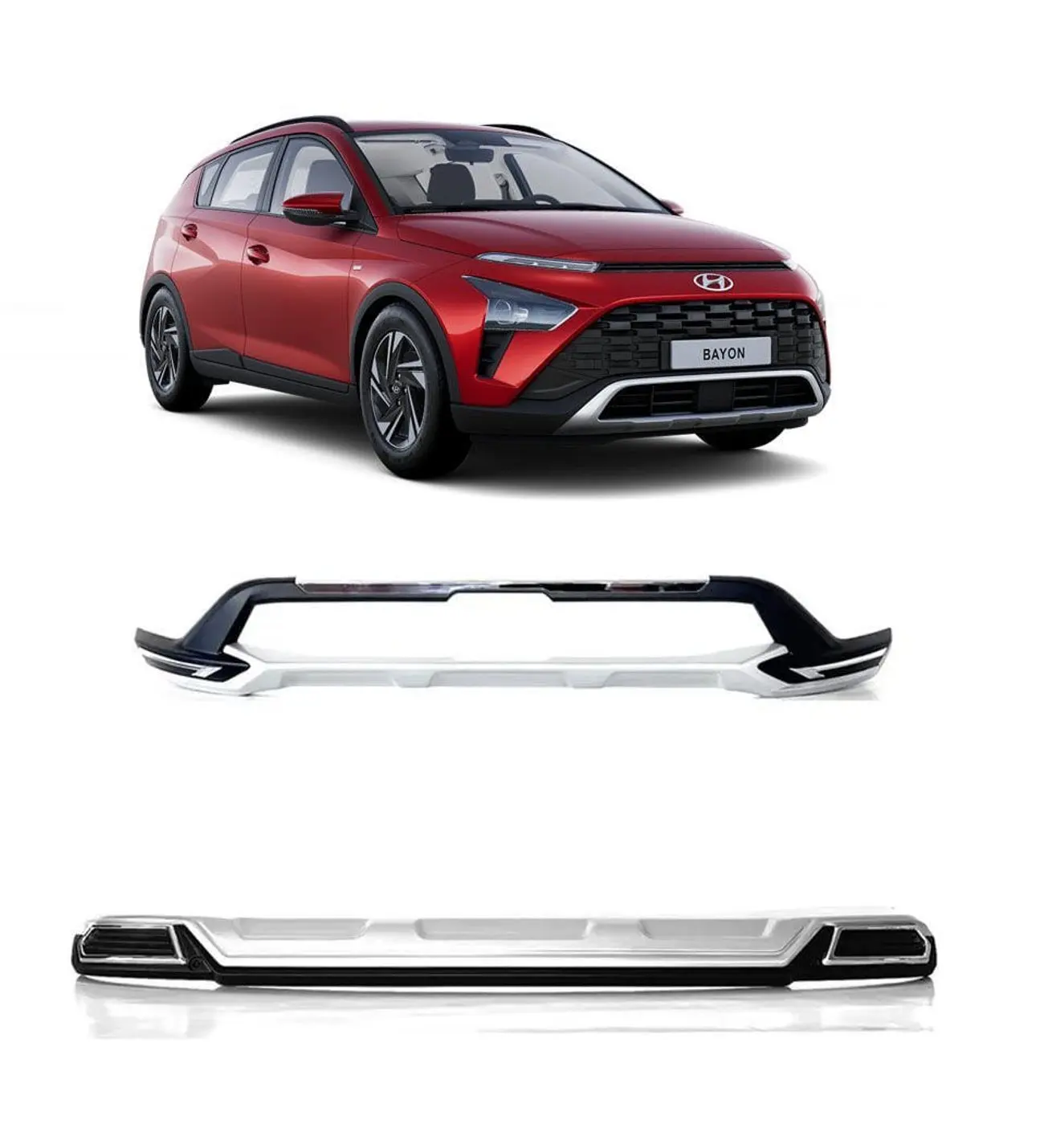 Защита для переднего и заднего бампера Hyundai Bayon Oem модель 2021 2022 2023 2024 2025