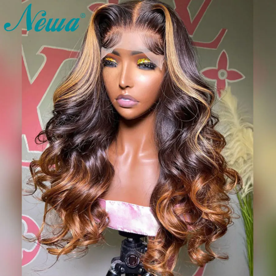 

Newa Hair Highlight Wig Human Hair Lace Front Wig 13x6 Brazilian Lace Frontal Wig Pre Plucked Remy Hair Colored Human Hair Wig