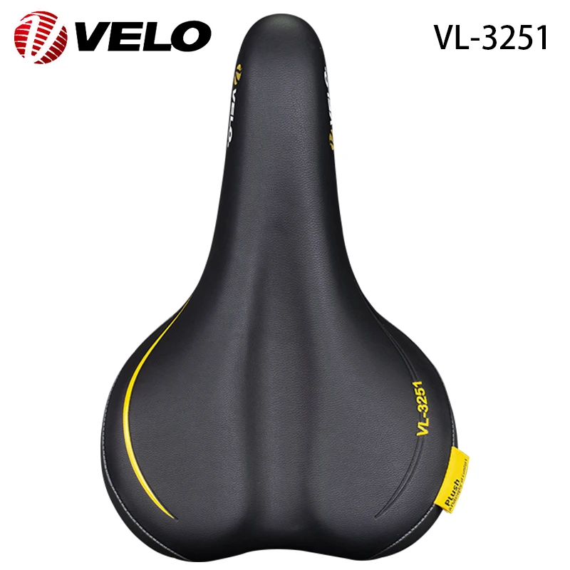 

VELO VL-3251 Wide Comfort Soft Pu Leather Road Bike MTB Bicycle Long Ride City Commute Saddle Cushion Cycling Parts