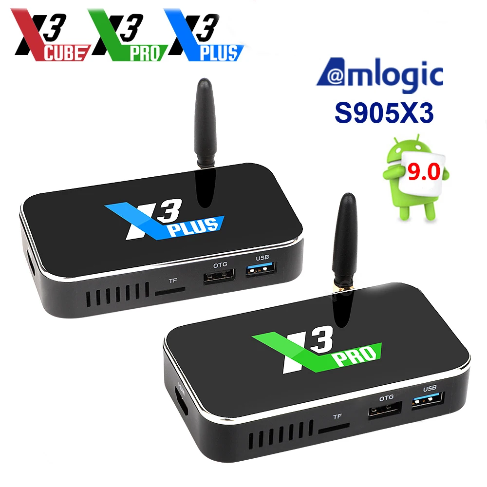 

UGOOS X3 PLUS Amlogic S905X3 TV Box Android 9.0 2GB 4GB DDR4 16GB 32GB 64GB ROM 2.4G 5G WiFi 1000M LAN 4K HD X3CUBE X3 PRO