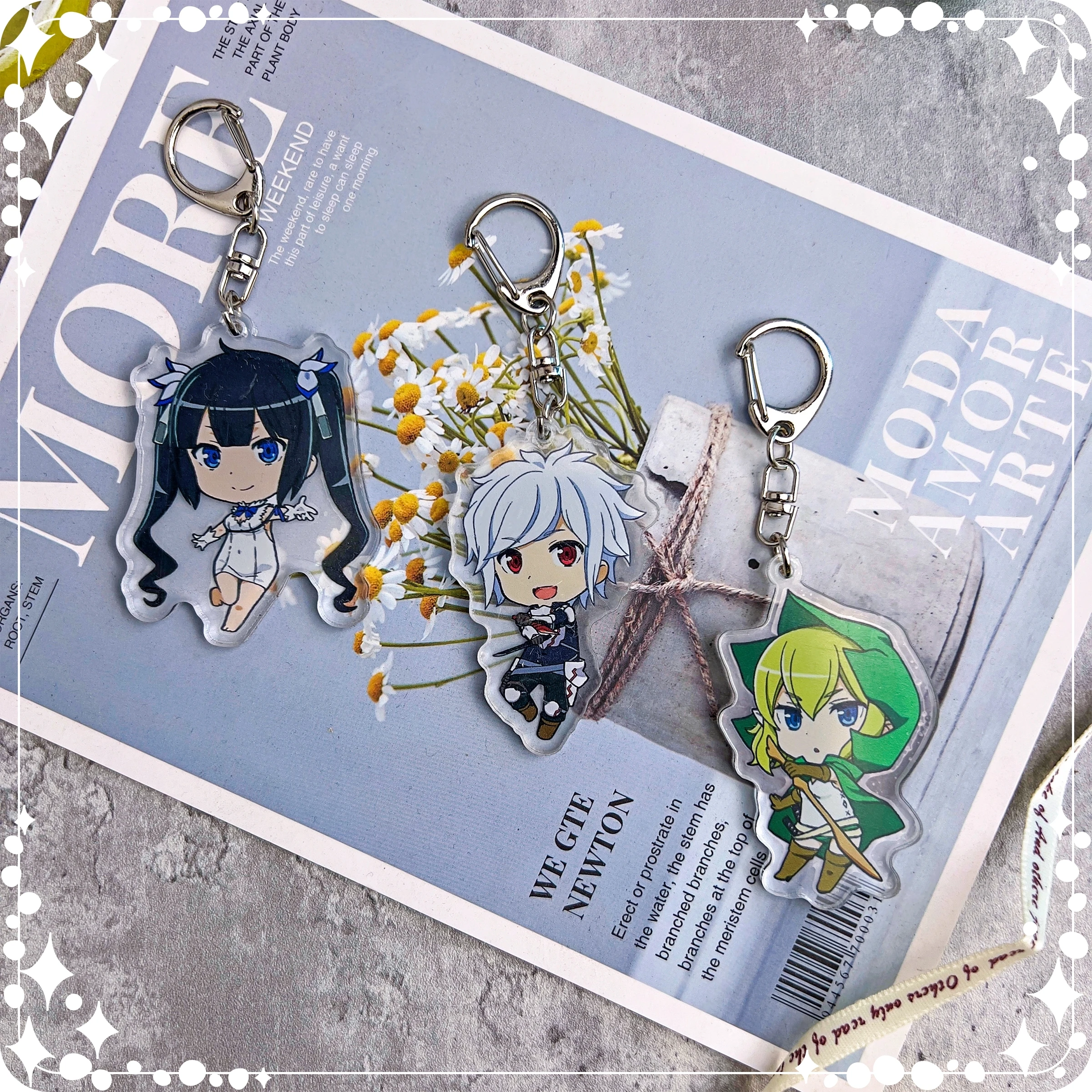 DanMachi Is It Wrong to Try to Pick Up Girls in a Dungeon Anime Keychain Jewelry Gift Original Accessories Firgures Car Cute Toy