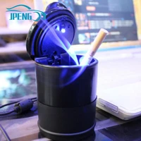 1pcs bright portable led car ashtray ash tray with lid blue light cigarette without smoke car supplies interior accessories