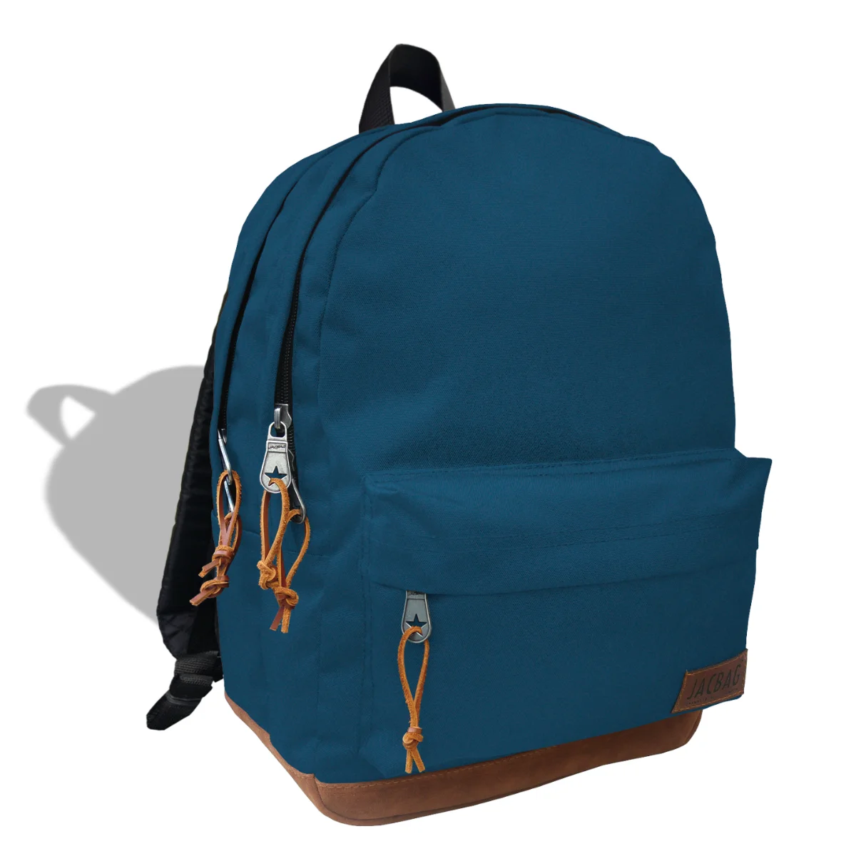 Jacbag Leather Base Quality Two Compartments Laptop Compartment Zippered Front Pocket School Bag Adjustable Strap Poshnmore Back