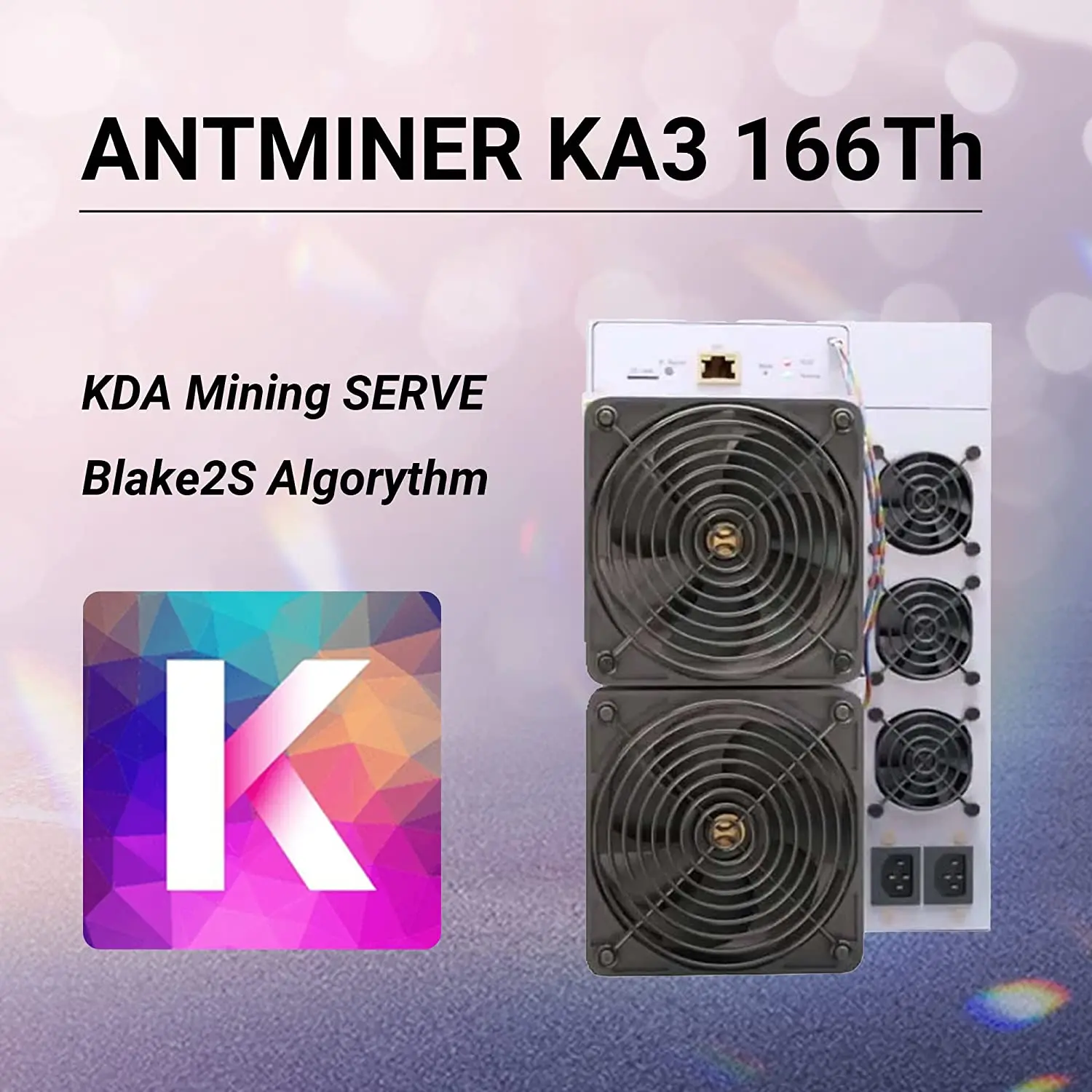 

BUY 3 GET 2 FREE Antminer KA3 166Th/s 3154W Kadena Mining Machine, KDA Asic Miner with PSU