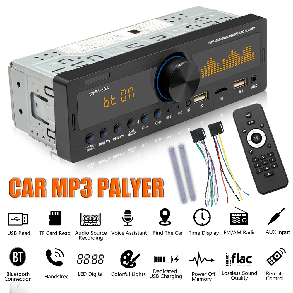 Автомагнитола TTFTFP с Bluetooth mp3-плеером FM-трансмиттером громкой связью двумя