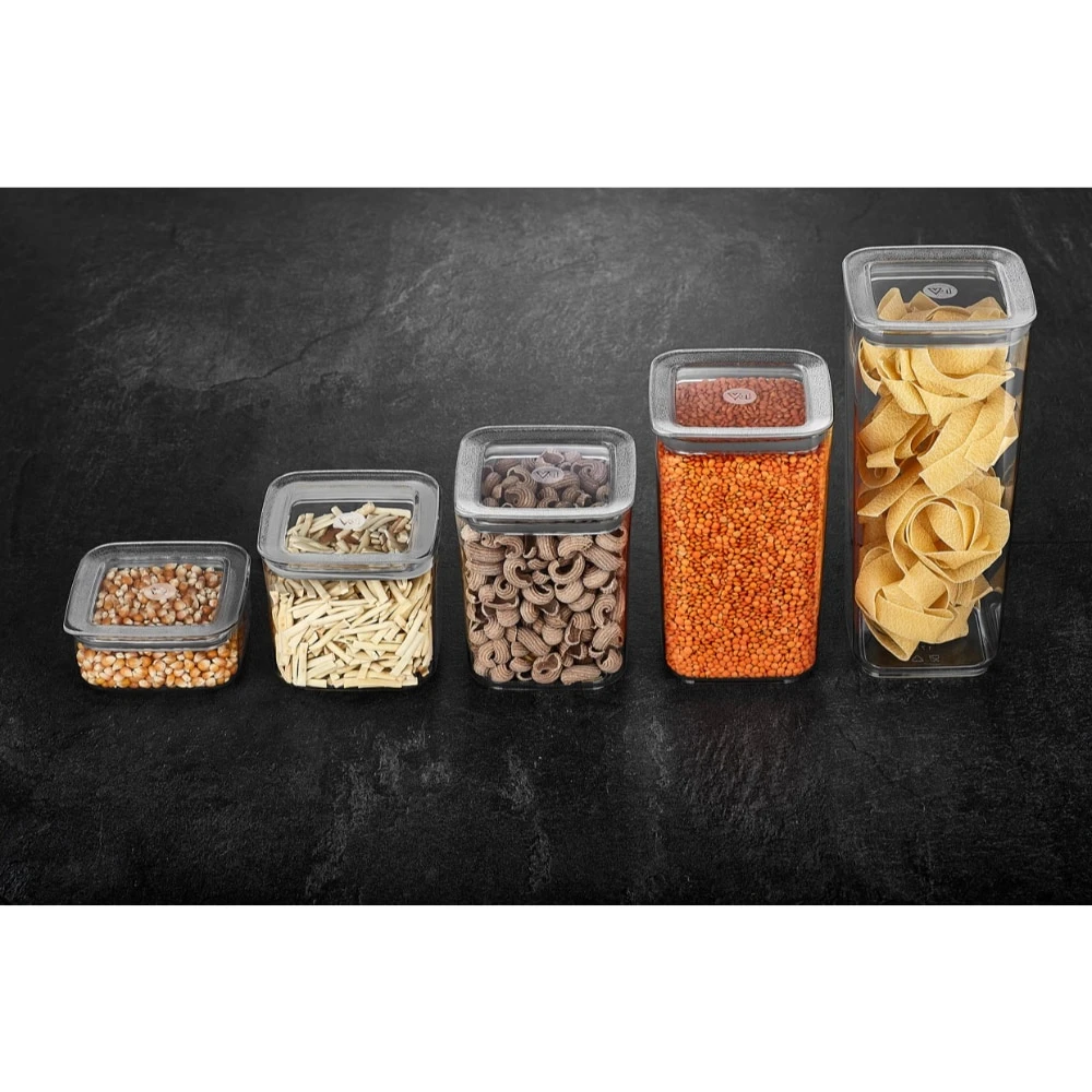 12Pcs Kitchen Food Storage Box Container Set Organizer Square Vacuum Lid Airtight Jars Pantry Noodle Legume Cereals Pasta