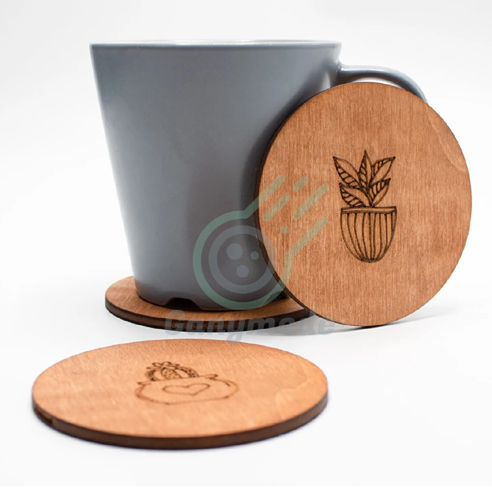 Wicker 4-Piece Coaster 12 Cm Tea, Cup, Mug, Candle Coaster Handmade Decorative Natural Natural Straw Coasters.