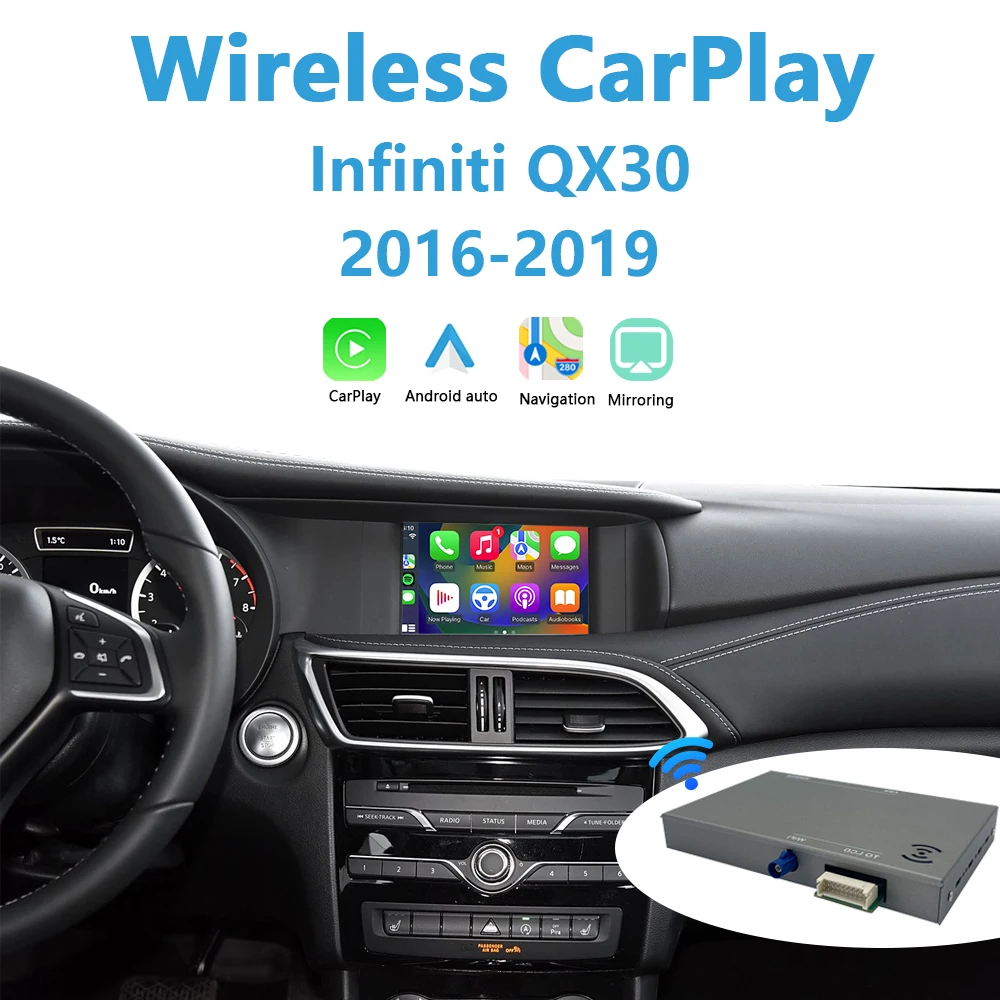 

Infiniti QX30 Q30 Apple CarPlay для обновления экрана OEM Добавление беспроводной Android Авто Поддержка камеры заднего вида Использование Bluetooth Audio