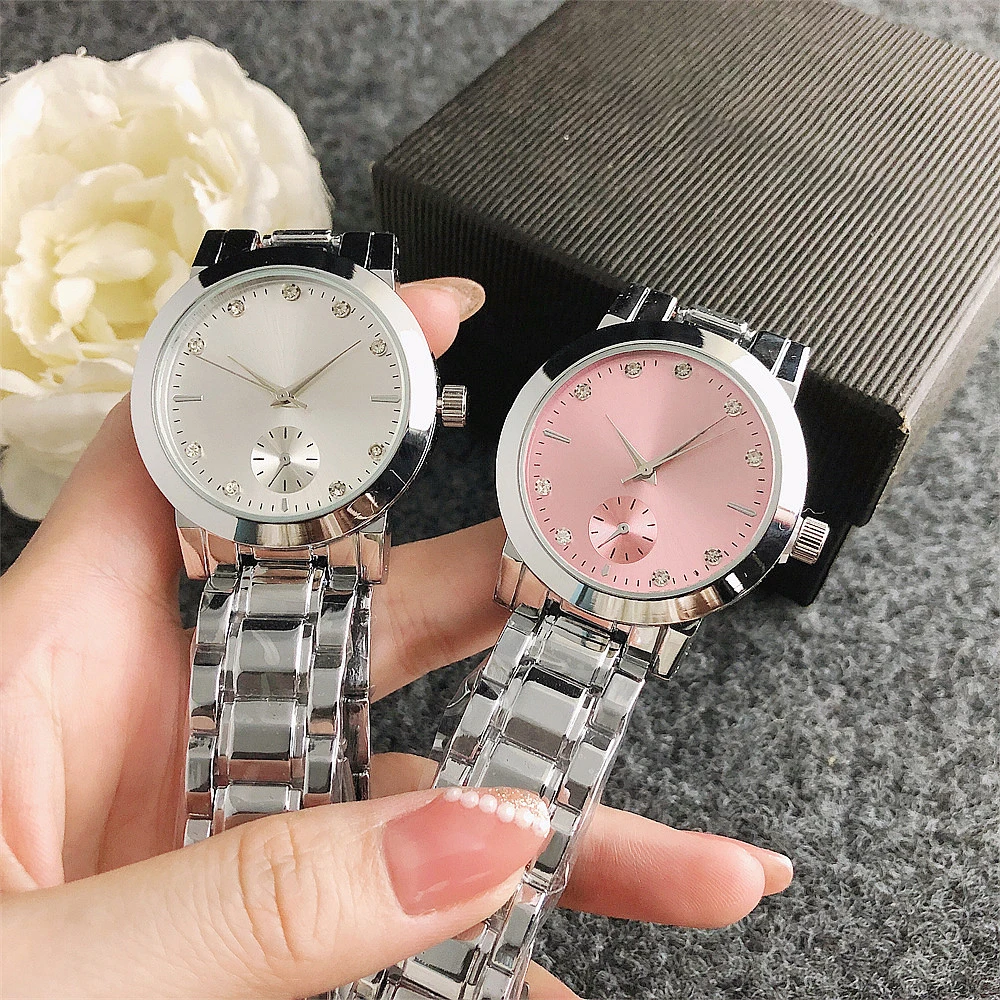 Brand Wrist Watches Women Girl Ladies Crystal Style Quartz Casual Steel Metal Band Clock m148