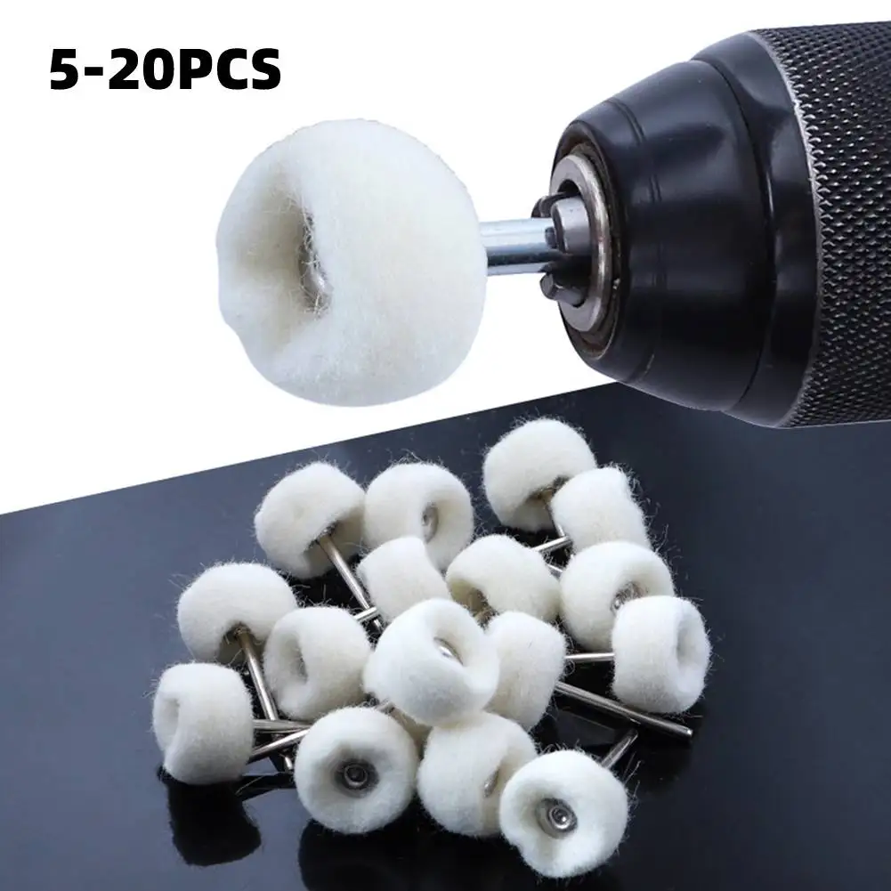 

For Dremel Rotary Tool Polishing Wheel 3mm Wool Felt Polishing Buffing Wheel Grinding Polishing Pad Shanks 5/10/15/20pcs