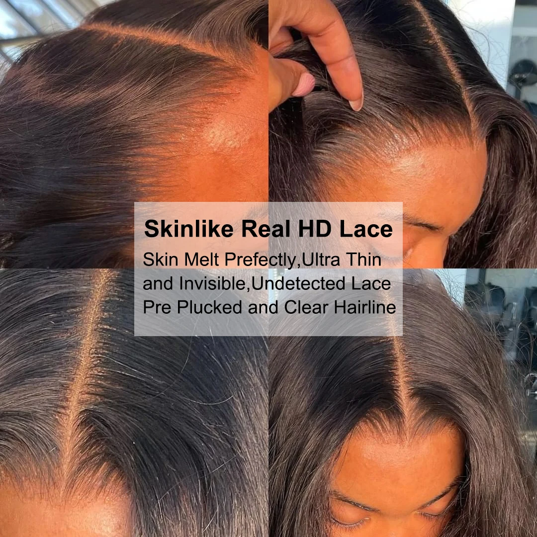 Invisible 13x6 HD Lace Frontal Melt Skin Pre Plucked HD Transparent Lace Straight 5x5 6x6 HD Lace Closure Only 100% Human Hair