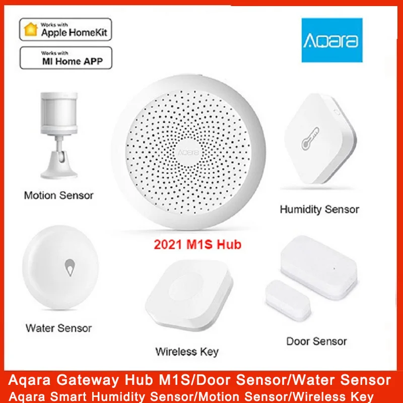 

Хаб Aqara Gateway M1S, оригинальный комплект для умного дома, настенный выключатель, датчик движения и температуры, реле, пульт дистанционного упра...