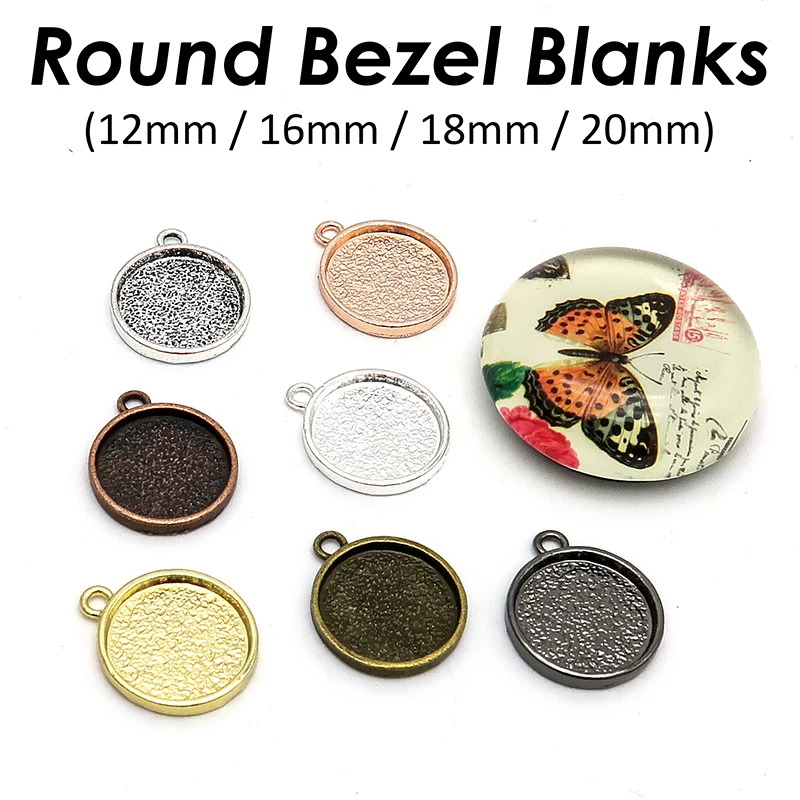 Подвески с круглой оправой для бижутерии основа кабошона из чистого золота 14 к 50