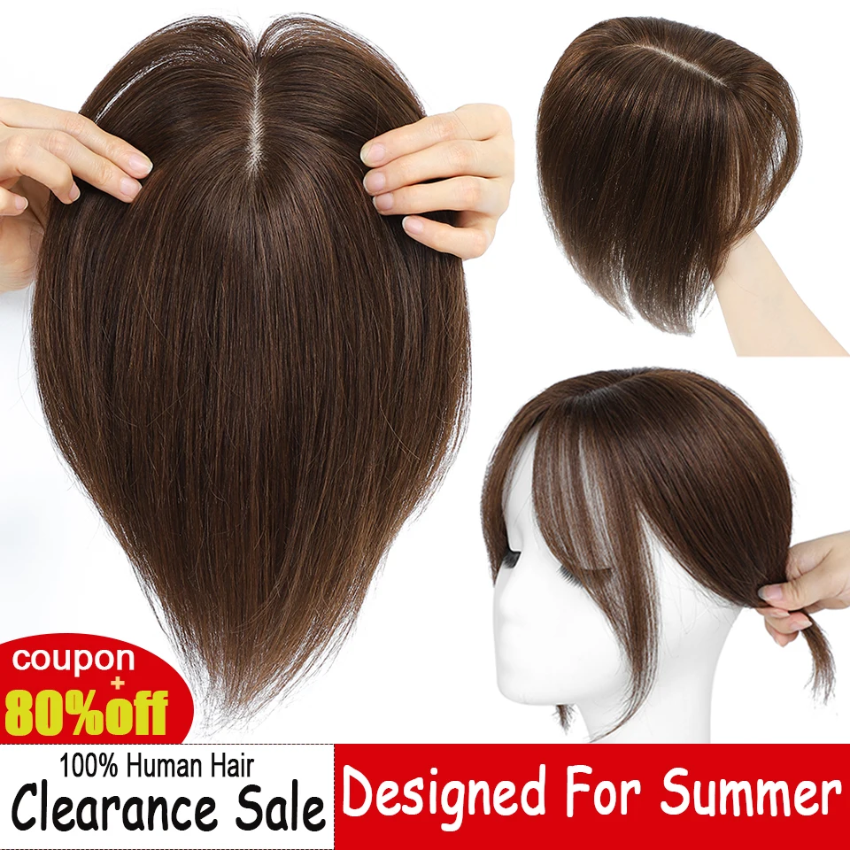 Dazzeal накладной зажим натуральные человеческие волосы верхняя челка кусочки