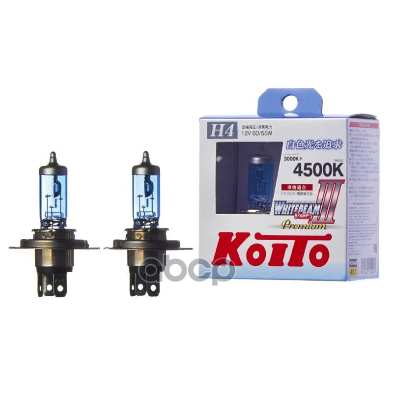 

Лампа Автомобильная H4 12V- 60/55W (P43t) Whitebeam (135/125W) (Уп.2шт.) (Koito) KOITO арт. P0744W