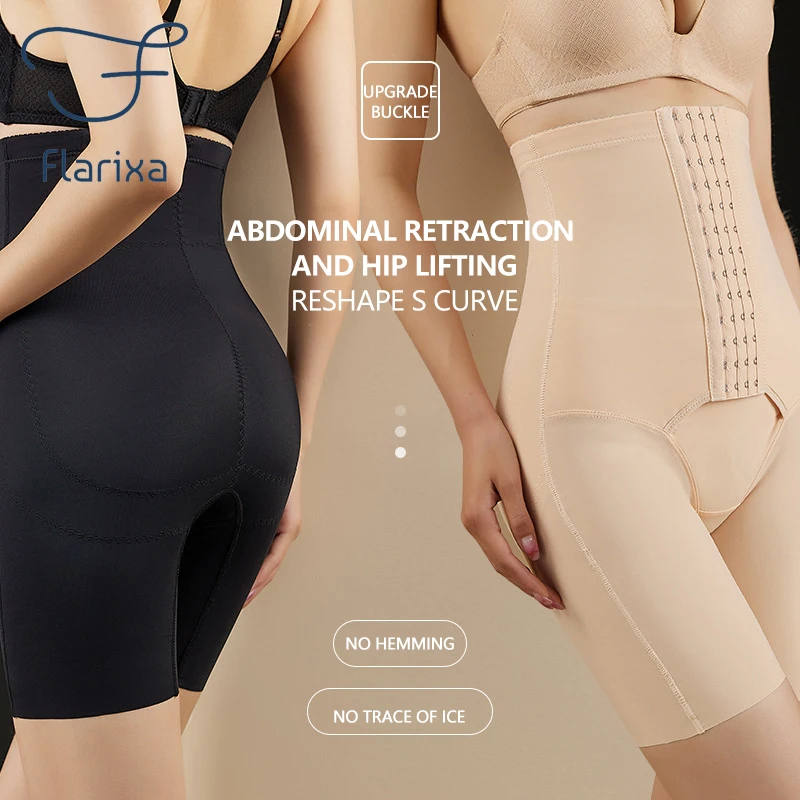 Flarixa Women High Waist Shaping Panties Plus Size Waist Trainer Body Shaper Tummy Slimming Underwear Hip Lift Boxer Shorts XXXL
