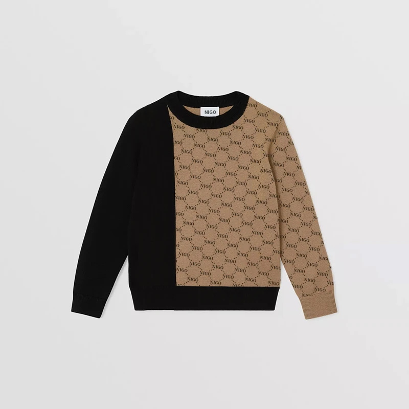 

NIGO Children's Checked Letter Print Long Sleeve Casual Sweatshirt #nigo37487