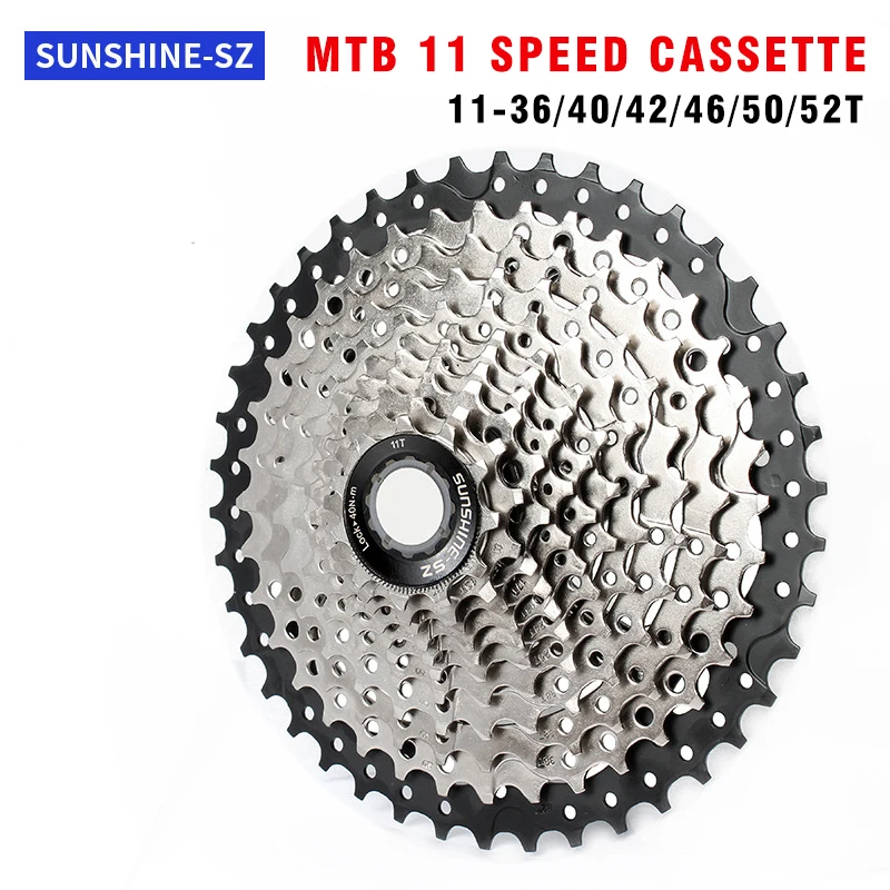 

SUNSHINE MTB Cassette 11 Speed 11-36/40/42/46/50/52T Bracket Sprocket Steel Bike Bicycle Freewheel HG For DEORE M5100/6100/7100