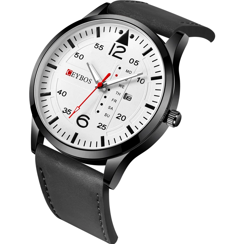 

Мужские кварцевые часы, водонепроницаемые спортивные наручные часы для улицы, мужские часы с датой, кожаным ремешком, военные Аналоговые кв...