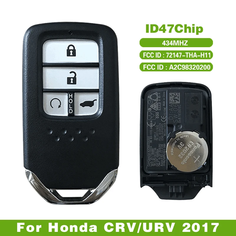 Оригинальный 4-кнопочный смарт-ключ дистанционного управления для Honda CRV/URV 2017