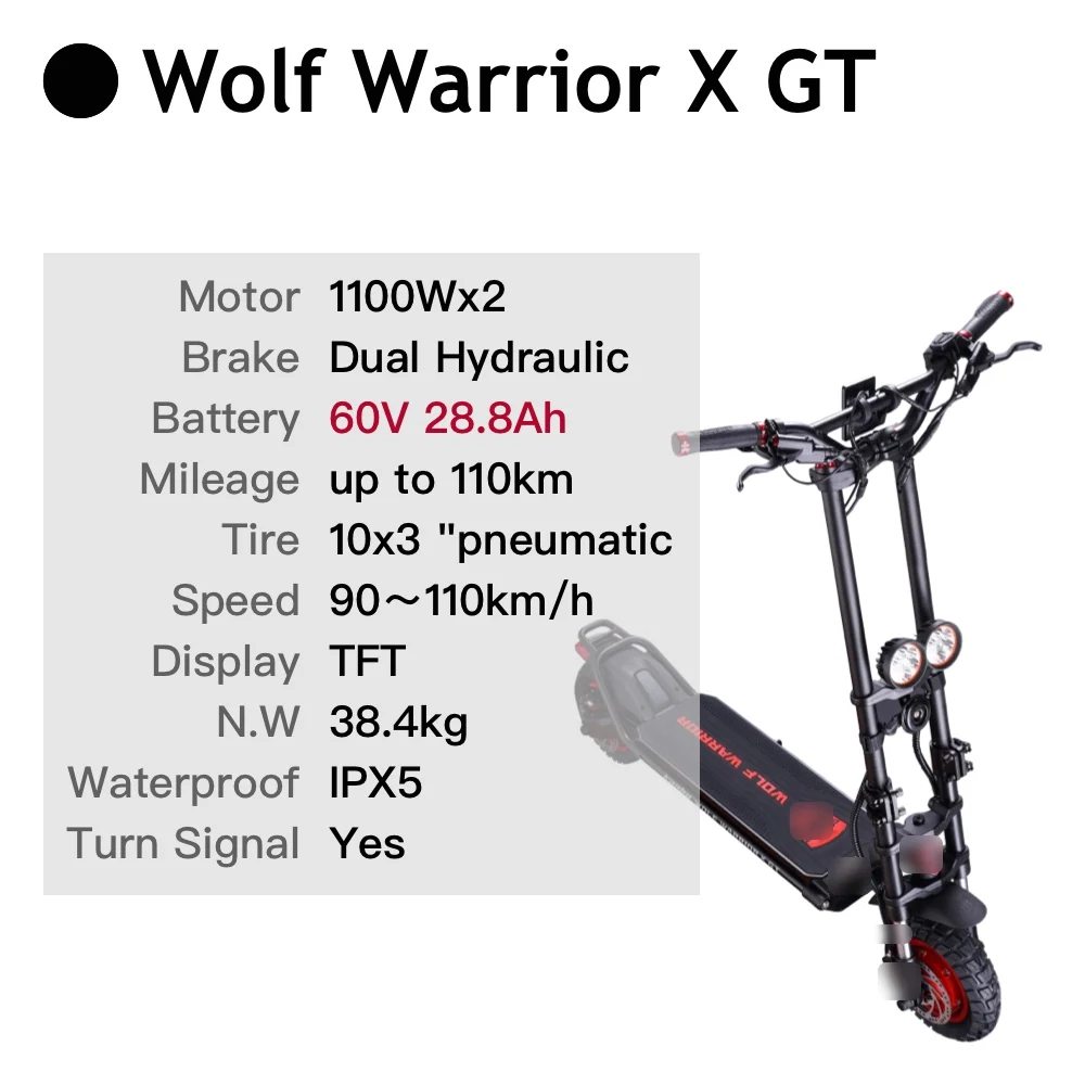 Предварительная продажа KB Wolf Warrior X King GT 10-дюймовый 60В 28ач аккумулятор Двойной