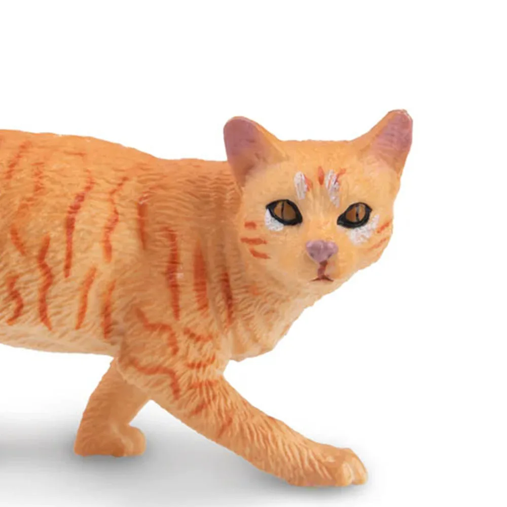 Toymany Моделирование Striding Orange Tabby Cat Pet Модель животного Игрушка Мини-фигурки Фигурки Детский образовательный подарок и декор для торта (art.: 3920cd50ff315) - 3920cd50ff315