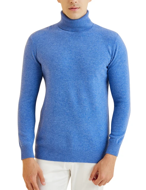 Meeste 100% meriinovillast topeltkõrge kaelusega kampsun, suurused S-XXL 3
