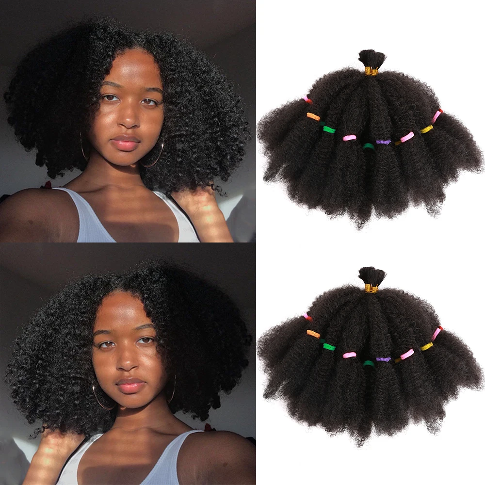 

Afro Kinky Curl Twist Bulk Braiding 12 Inch Synthetic Fluffy Crochet Marely Braids Extensions Natural Black Ombre Color Hair