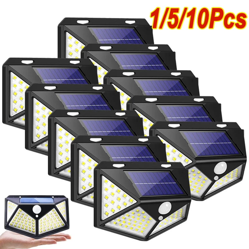 1/5/10PCS Solar Motion Sensor Wall Lights Outdoor Waterproof Street Solar Power LED Lamp For Garden Patio Fence