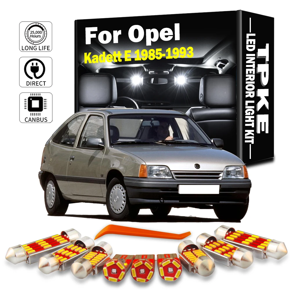 

TPKE 9Pcs LED Interior Dome Map Light Kit For Opel Kadett E 1985- 1988 1989 1990 1991 1992 1993 Canbus No Error Car Accessories