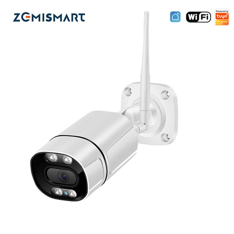 Caméra de surveillance extérieure intelligente Tuya WiFi, étanche IP65, fonctionne avec Alexa Echo Show, alarme de sécurité pour maison connectée