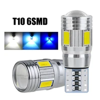 2pcs t10 w5w car led turn signal bulb canbus auto interior dome reading light wedge side parking reverse brake lamp 5630 6smd