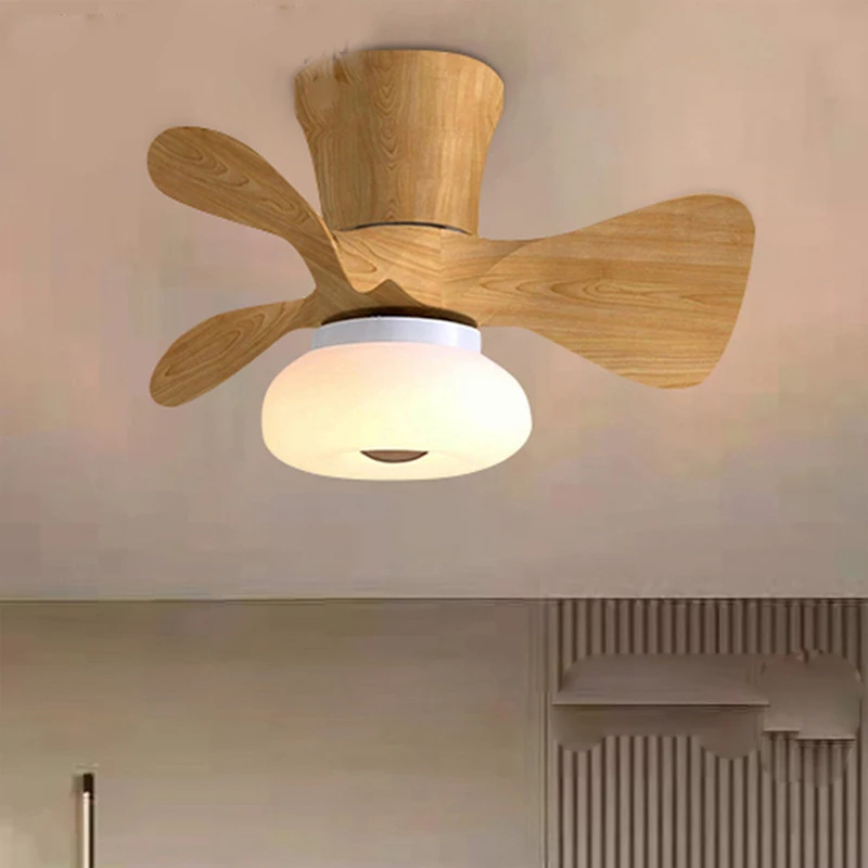 

Simple Macaron Lamp Nordic Small frequency conversion ceiling fan lamp balcony cloakroom small bedroom fan lamp