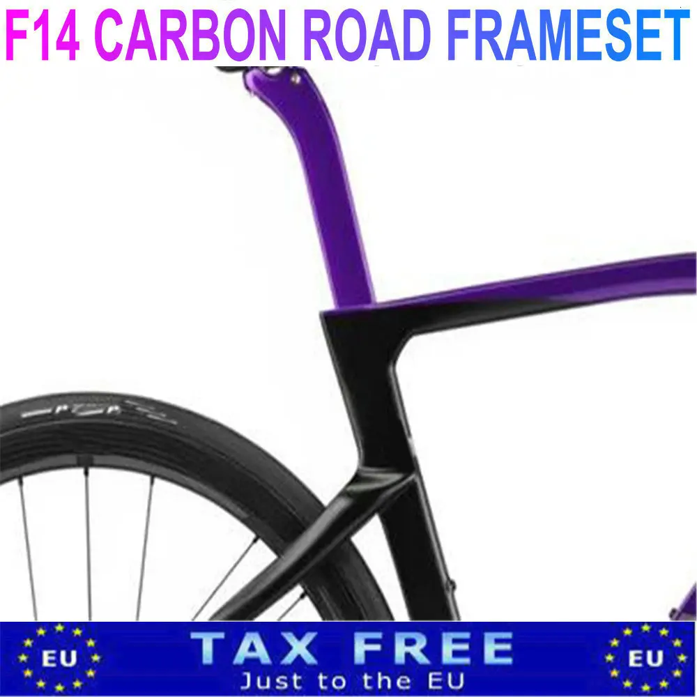 

T1100 1K Electro Violet F14 Road Carbon Bike Frame Bicycle Frameset and Handlebar Custom logo 60 Colors