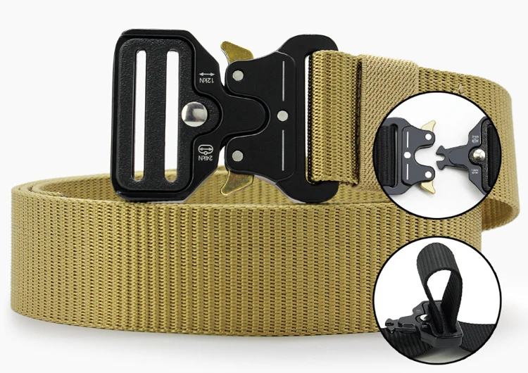 

Men's Belt Army Outdoor Hunting Tactical Multi Function Combat Survival High Quality Marine Corps Canvas For Nylon Belt