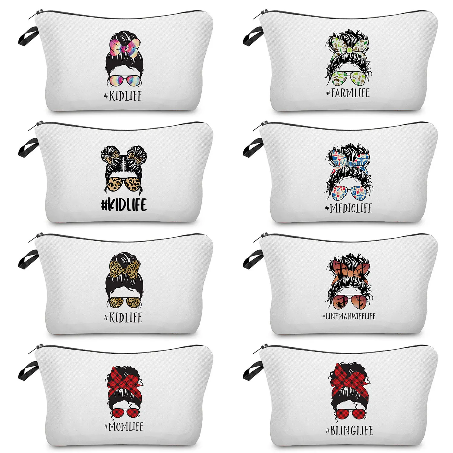 

2022 New Cartoon Character Cosmetic Bag Fashion Hairpin Sunglasses Girl Print Makeup Bag Female Toiletries Organizer Travel Bag