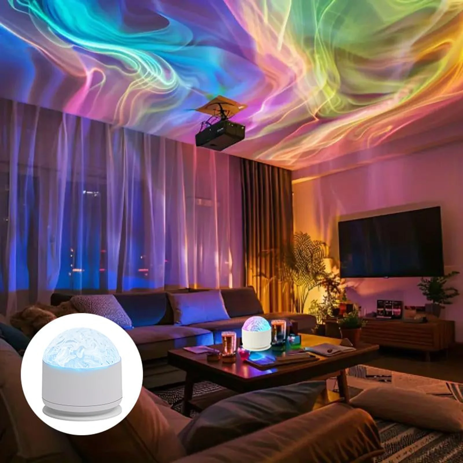 16-цветный проектор Aurora & Water Ripple Light - USB дистанционное управление